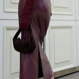 Outzidr Back Slit Maxi Skirt image 3