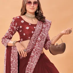 GOROLY Embroidered Poly Georgette Saree image 5