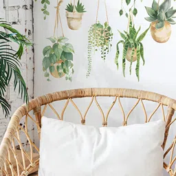 INDIAN ROYALS Green & Orange Potted PlantPrinted Self-Adhesive & Durable Wall Sticker-picture-11