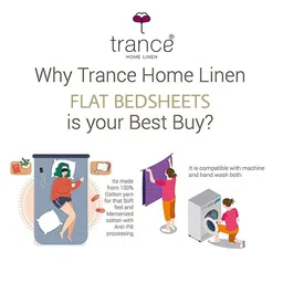 Trance Home Linen Soft Pure Cotton Flat Double Queen Bedsheet with 2 Pillow Cover- Dori & Damask Clay Red image 5