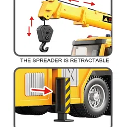 NEGOCIO PowerLift Crane Truck - Interactive Construction Vehicle Toy for Children- PACK OF 1- COLOR MAY VARY image 5