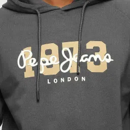 Pepe Jeans Thunder Grey Cotton Regular Fit Printed Hooded Sweatshirt image 4