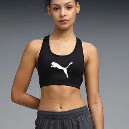 Puma Black Tight Fit Printed Sports Bra-picture-27