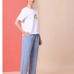 Chemistry Blue Cotton Print Night Suit image 4