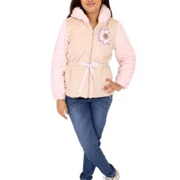 Cutecumber Kids Beige Embellished Full Sleeves Jacket image 4