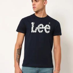 Lee Navy Cotton Slim Fit Printed T-Shirt-picture-15