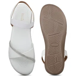 Inc.5 Women's White Ankle Strap Wedges image 4