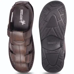 Buckaroo Men's SAFARI NEW Brown Fisherman Sandals image 4