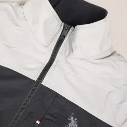 U.S. Polo Assn. Black Regular Fit Colour Block Wind Cheater image 4