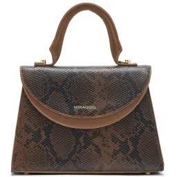 Miraggio Barbara Brown Medium Animal Effect Satchel Handbag image 4