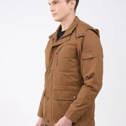 Monte Carlo Brown Regular Fit Hooded Jacket image 3