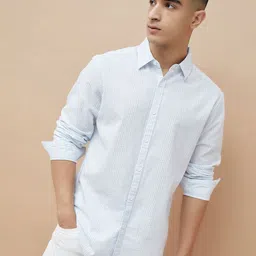 Fame Forever by Lifestyle Men Slim Fit Spread Collar Textured Cotton Casual Shirt-picture-36