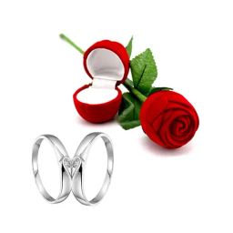 Peora Valentine's Day Hamper of Couple Ring with Red Rose Box-picture-7