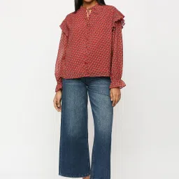 Pepe Jeans Maroon Printed Top image 4