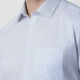 Van Heusen Blue Cotton Regular Fit Checks Shirt image 4