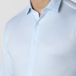 Van Heusen Blue Slim Fit Texture Shirt image 4
