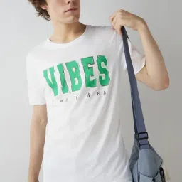 Bewakoof White Cotton Regular Fit Printed T-Shirt-picture-33