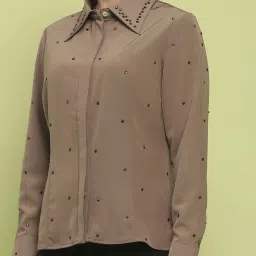 MADAME Brown Embellished Shirt image 4