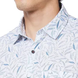Spykar White Cotton Regular Fit Printed Shirt image 4