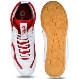 Aivin Men's Pro Kabaddi White & Red Indoor Court Shoes image 4