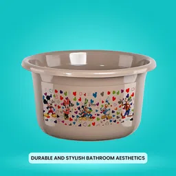 Kuber Industries Blue & Brown 2 Pieces Disney Printed Bath Tub 25Ltrs image 2
