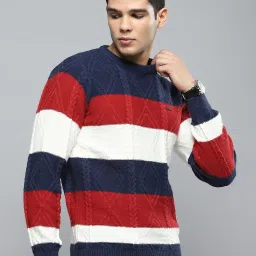 Cloak & Decker by Monte Carlo Multicolored Regular Fit Striped Pullover image 4