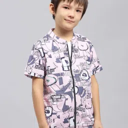 Monte Carlo Kids Pink & White Printed Regular Fit Shirt & T-Shirt image 4