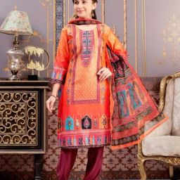 Aarika Girls Orange Printed Kurti Set-picture-47
