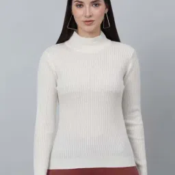 Cantabil White Regular Fit Self Pattern Sweater-picture-36