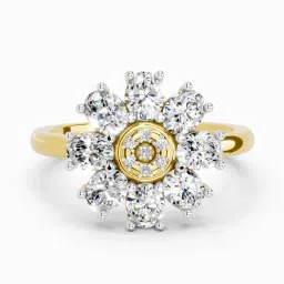 Sparkles 14K (585) Yellow Gold Lab Grown Diamond 1.63 Ct Daisy Royale Promise Ring-image-3