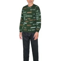 Allen Solly Junior Green Printed Full Sleeves Sweatshirt image 4