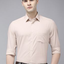 Arrow Men Self Design Manhattan Slim Fit Opaque Pure Cotton Formal Shirt-picture-46