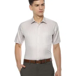 Van Heusen Beige Regular Fit Striped Cotton Shirt-picture-36