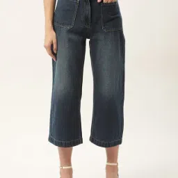 Elle Blue Straight Fit Heavily Washed Jeans-picture-10