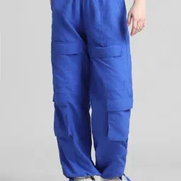 Only Blue Relaxed Fit High Rise Cargo Pants-image-62