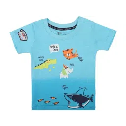 Bodycare Kids Sky Blue Cotton Printed T-Shirt-image-87