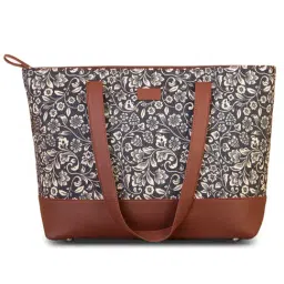 ZOUK Black Printed Large Tote Bag-image-27