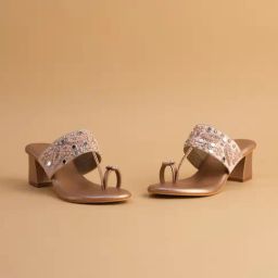 Eridani Women's Rimini Rose Gold Kolhapuri Sandals-picture-20
