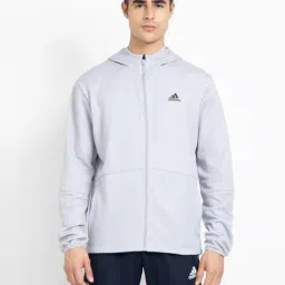 Adidas Grey Regular Fit Sports Hoodie-image-85