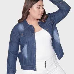 BUYNEWTREND Blue Regular Fit Jacket image 4