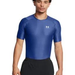 Under Armour Blue Super Slim Fit Logo Printed Sports T-Shirt-picture-14