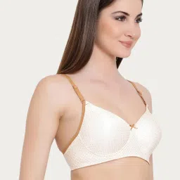 Clovia White Printed T-Shirt Bra image 4
