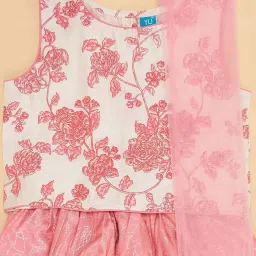 YU by Pantaloons Kids Pink & White Floral Print Lehenga Cholis image 4