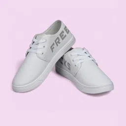 Free Kicks Men Off White Canvas Marking Running Sports Shoes-image-29