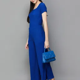 Ginger by Lifestyle Royal Blue Mid Rise Flared Pants image 4