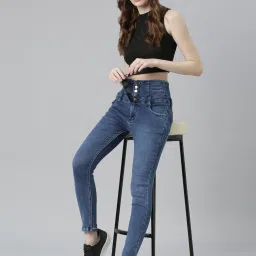 showoffff SHOWOFF Blue Denim Straight Fit Mid Rise Jeans image 4