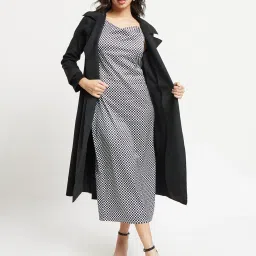 Fablestreet Black Relaxed Fit Coat image 4