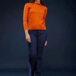 Fablestreet Orange Relaxed Fit Sweater image 4