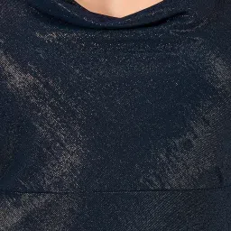 Styli Navy Blue Self Design A-Line Dress image 4