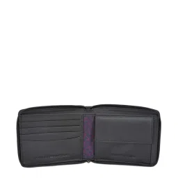 Tommy Hilfiger Clyman Black Leather Textured Rfid Zip Around Wallet image 4